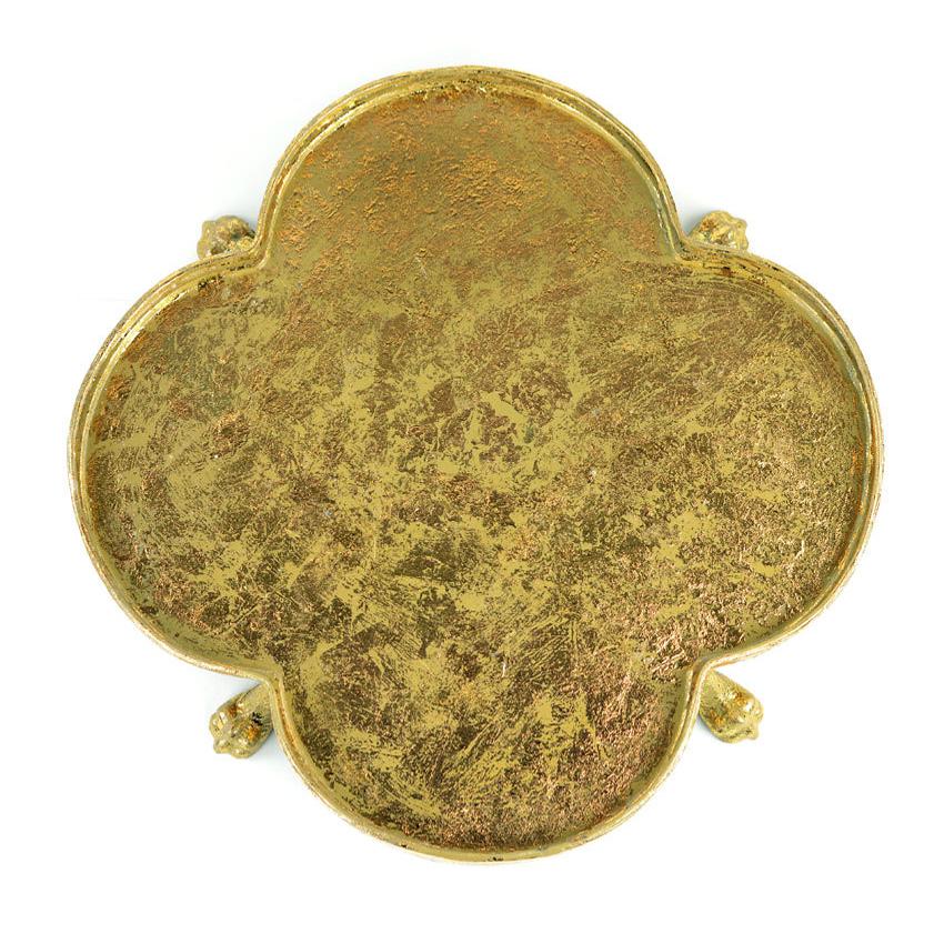 Vagabond Vintage Quadrefoil Footed Tray in Gold Leaf