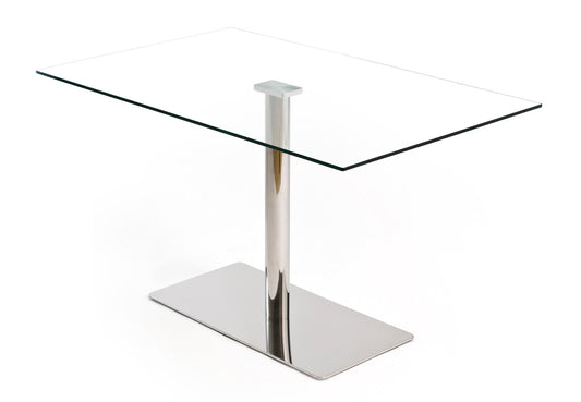 Aeon Furniture Willow Rectangular Glass Top Dining Table