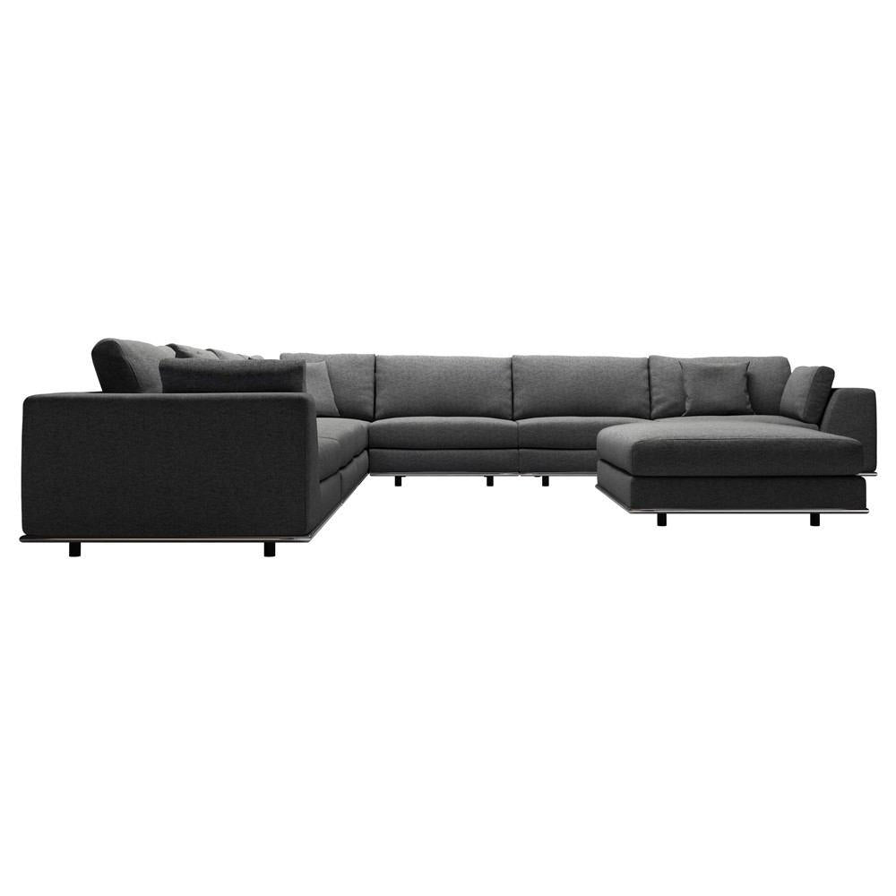 Modloft Perry 2 Arm Large Corner Sofa With Ottoman
