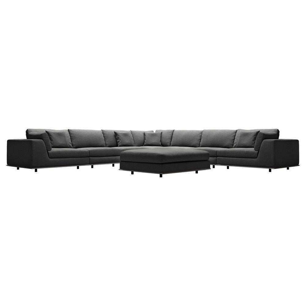 Modloft Perry 2 Arm Large Corner Sofa With Ottoman