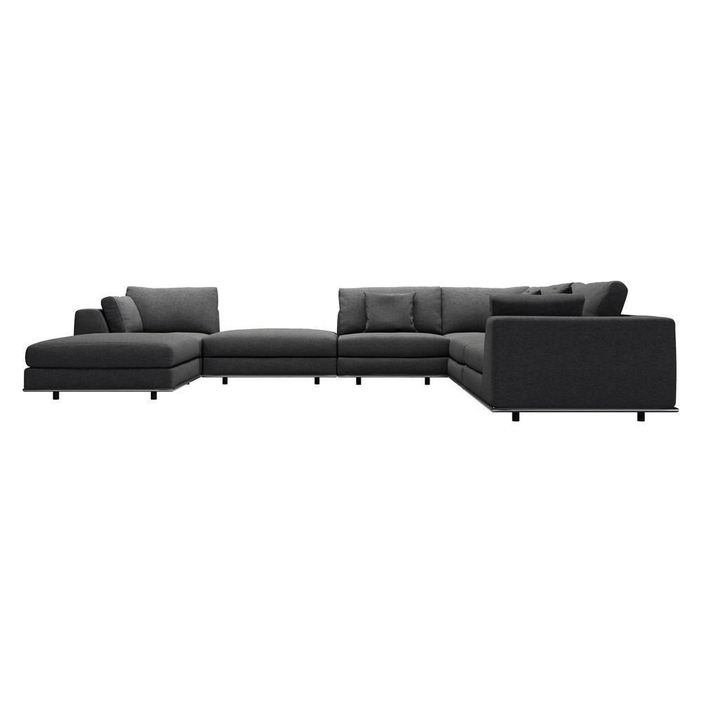 Modloft Perry 2 Corner Sofa - Shadow Grey