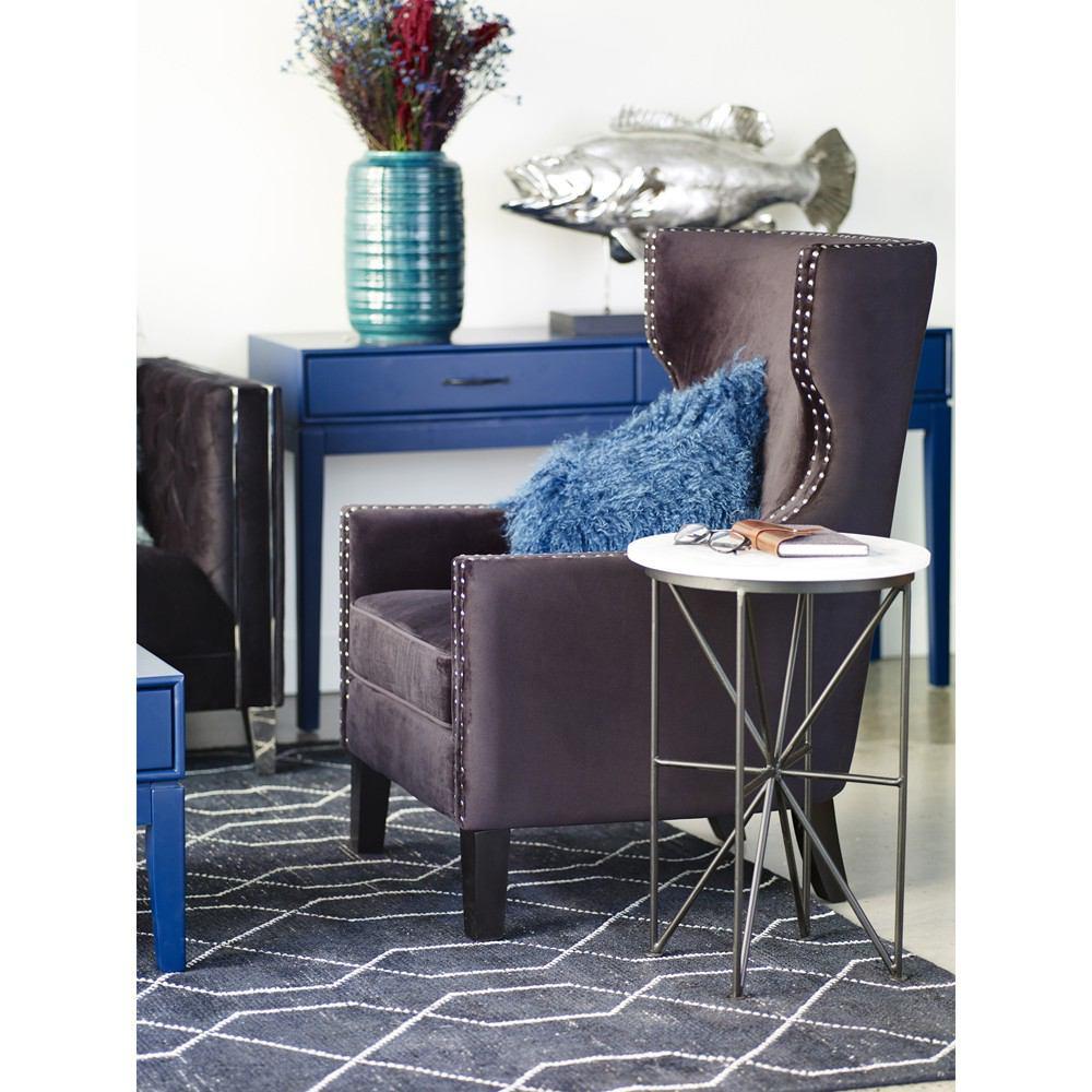 Moe's Home Collection Valley Arm Chair Velvet