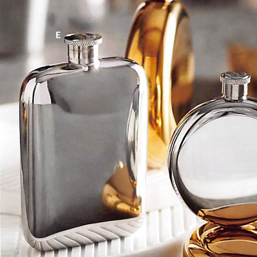 Roost Shapely Pillow Stainless Polished Flasks - Set Of 4