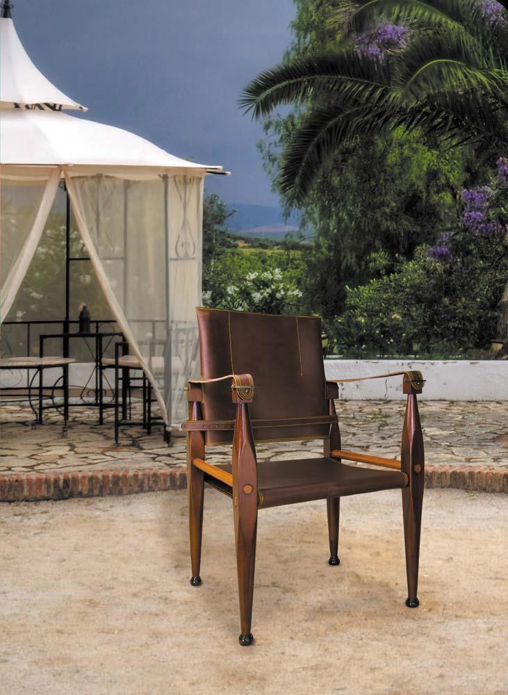 Bridle Leather Campaign Chair By Authentic Models