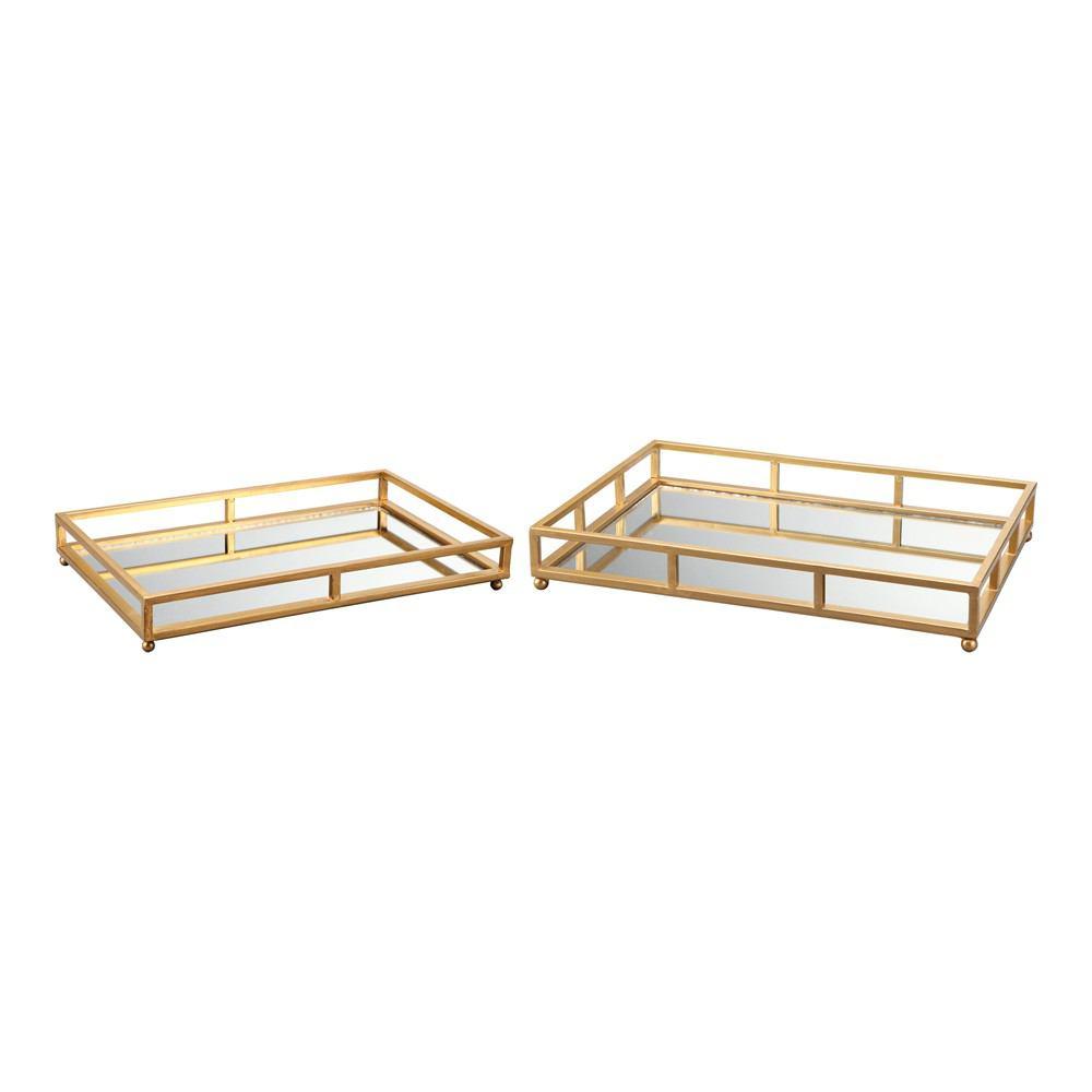 Moe's Home Collection Grid Tray Rectangle - Set Of 2