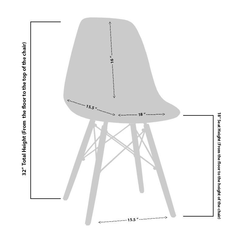Mod Made Paris Tower Side Chair Wood Leg 2-Pack