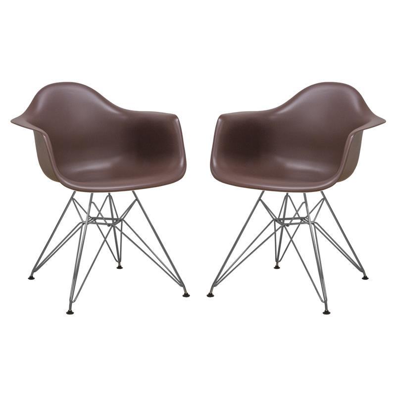 Mod Made Paris Tower Arm Chair Chrome Leg 2-Pack