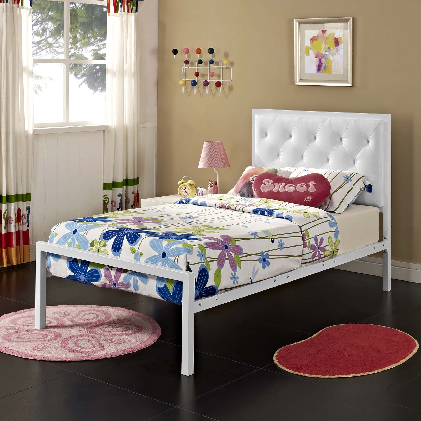 Modway Mia Twin Vinyl Bed - White White | Beds | Modishstore-2