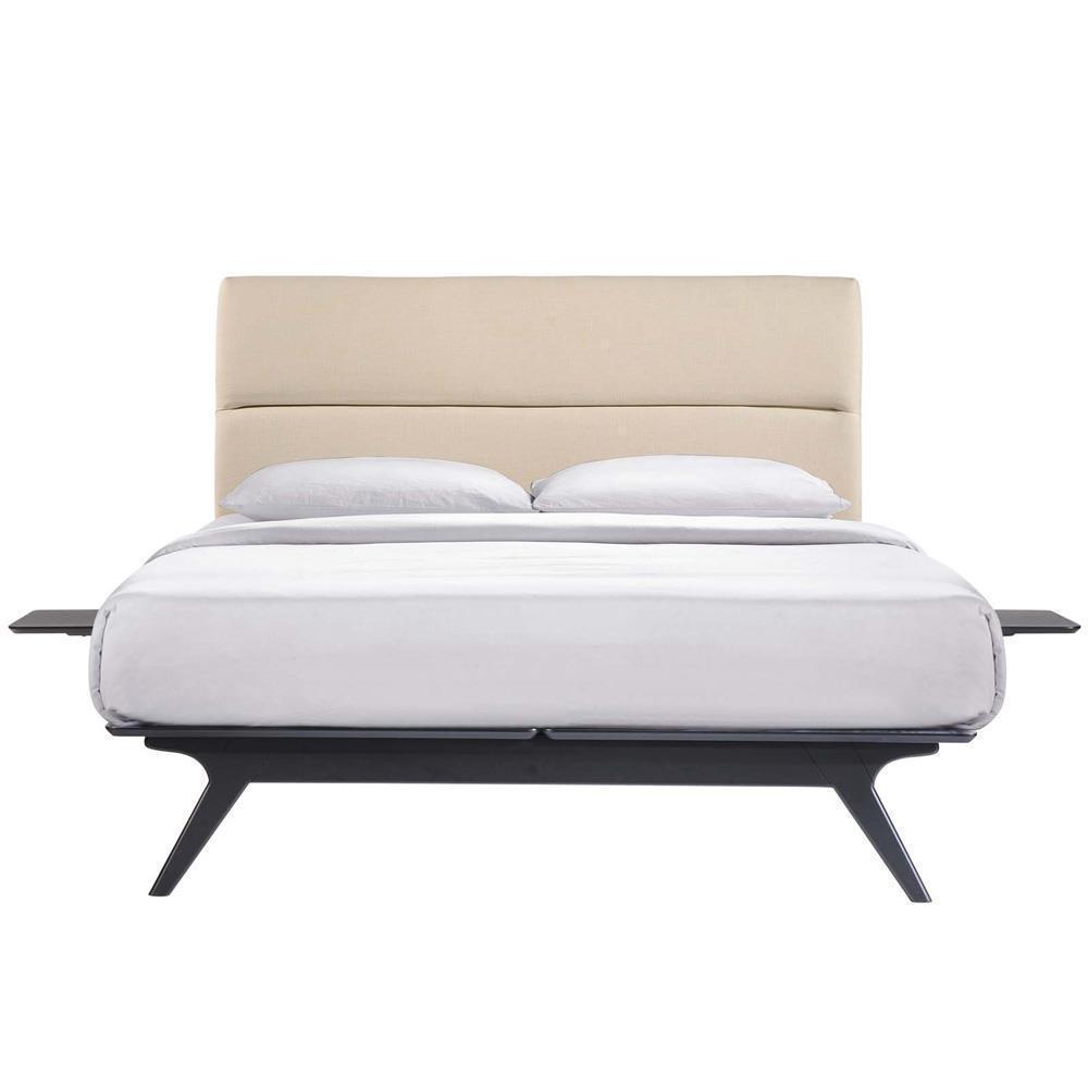 Modway Addison 3 Piece Queen Bedroom Set - Black Beige