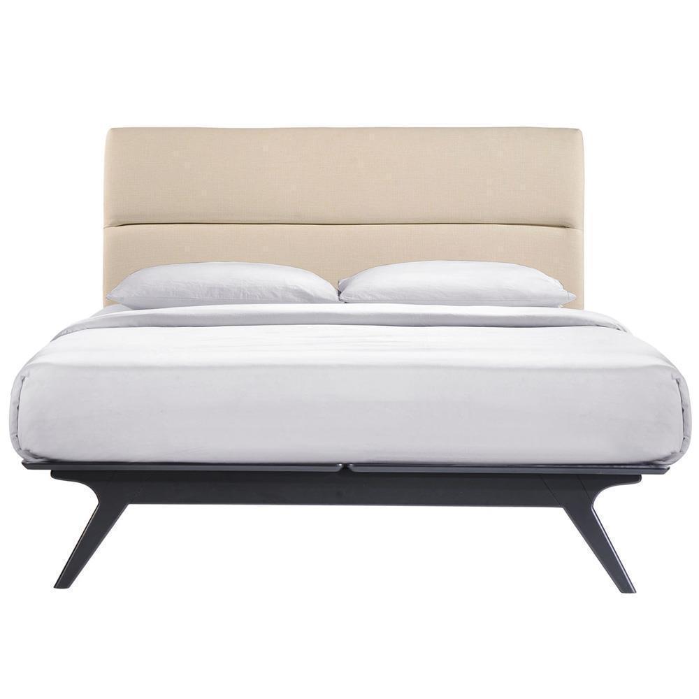 Modway Addison 5 Piece Queen Bedroom Set - Black Beige