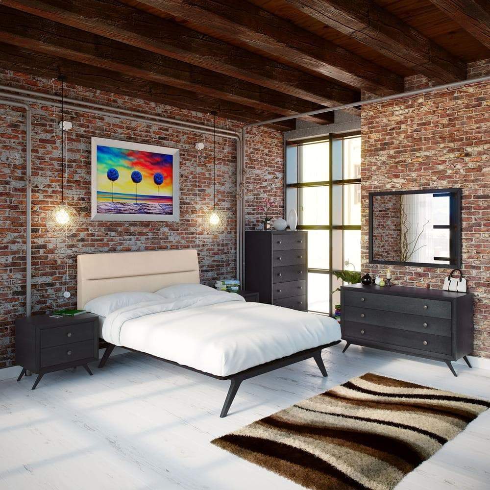 Modway Addison 5 Piece Queen Bedroom Set - Black Beige