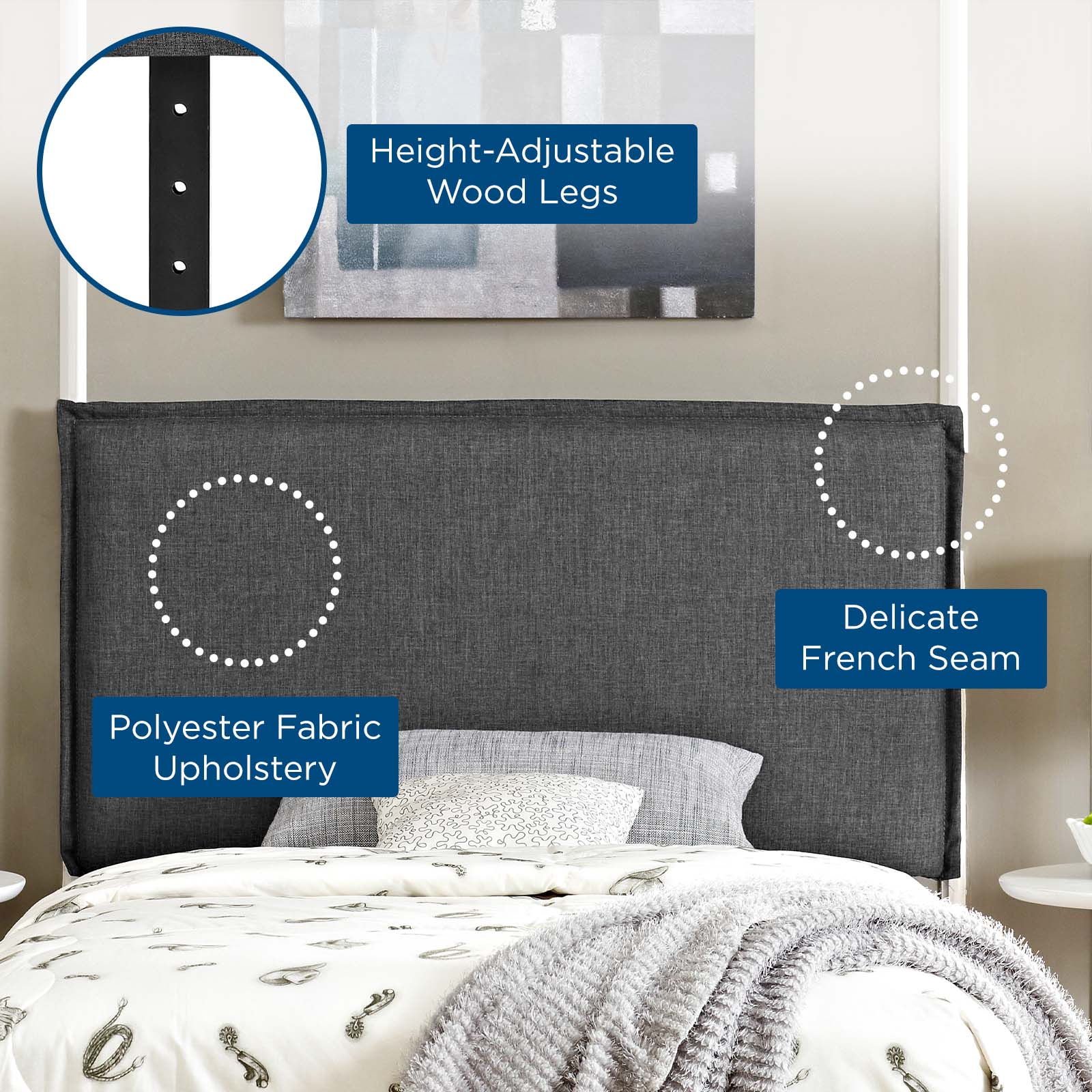 Camille Twin Upholstered Fabric Headboard By Modway - MOD-5405 | Headboards - 5