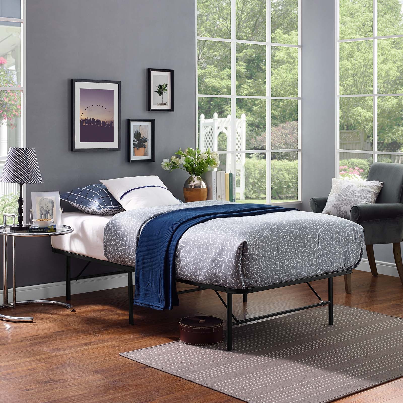 Modway Horizon Twin Stainless Steel Bed Frame | Beds | 