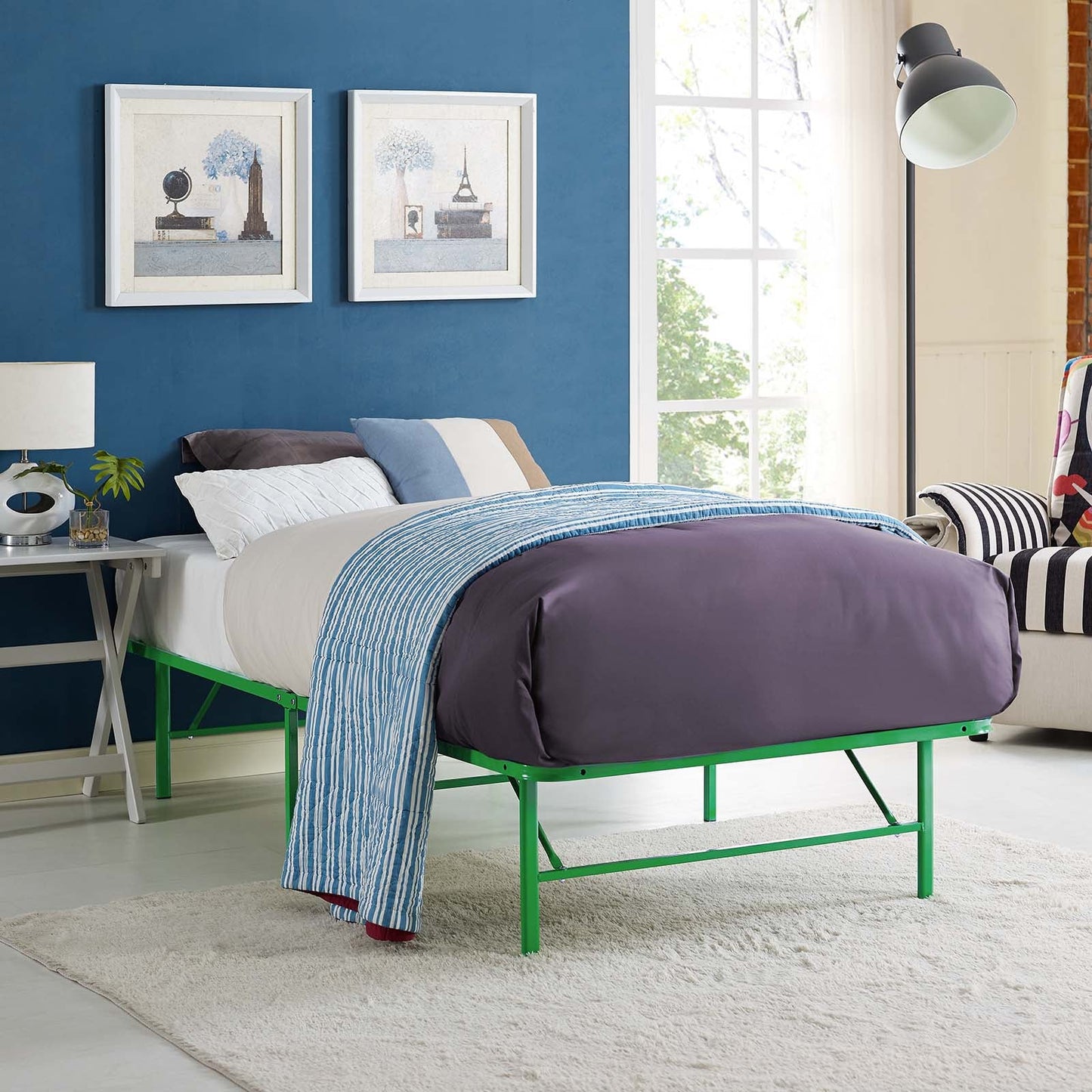 Modway Horizon Twin Stainless Steel Bed Frame | Beds | 