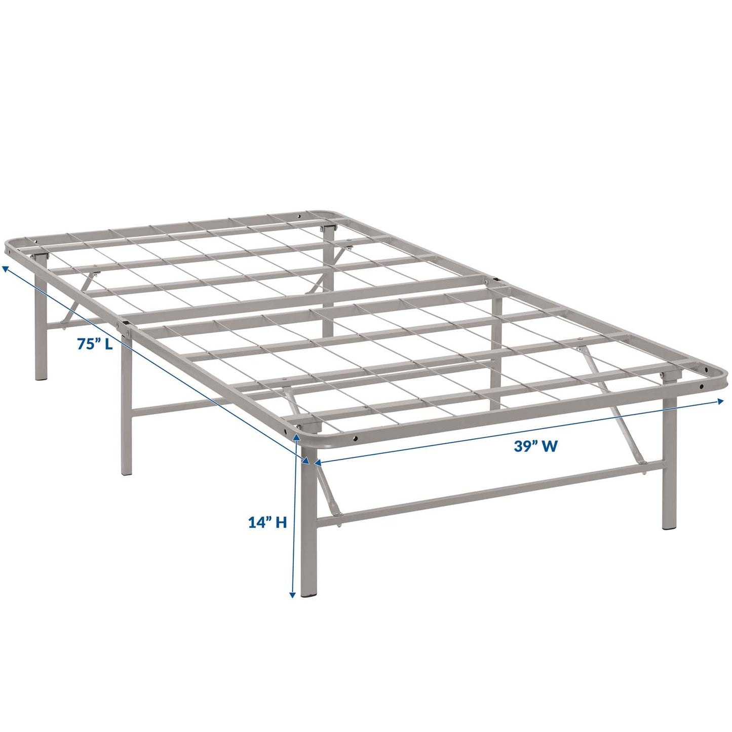 Modway Horizon Twin Stainless Steel Bed Frame | Beds | 