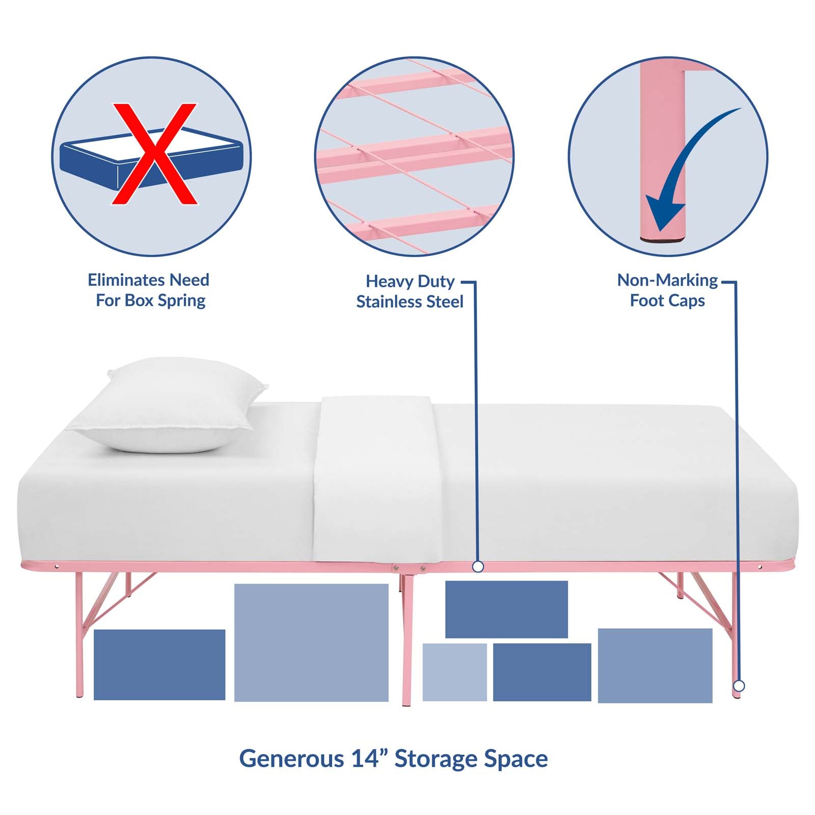 Modway Horizon Twin Stainless Steel Bed Frame | Beds | 