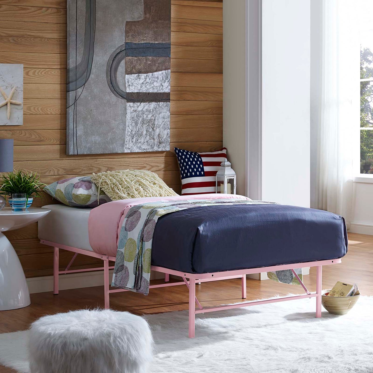 Modway Horizon Twin Stainless Steel Bed Frame | Beds | 