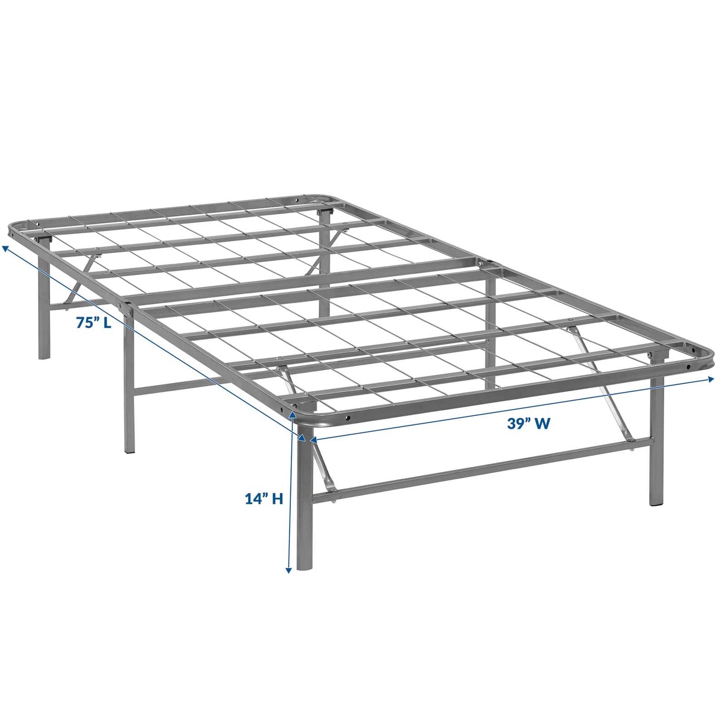 Modway Horizon Twin Stainless Steel Bed Frame | Beds | 