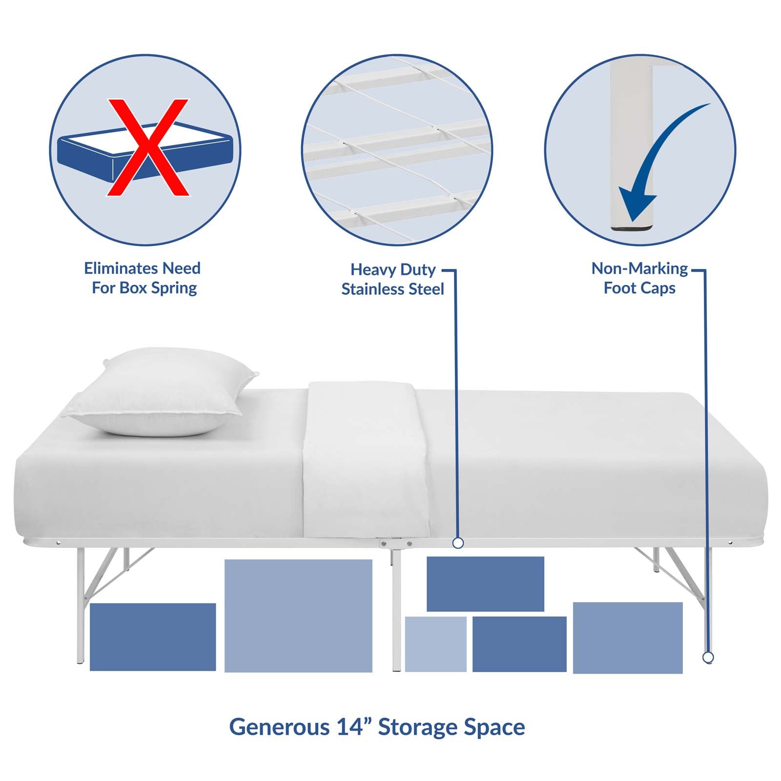 Modway Horizon Twin Stainless Steel Bed Frame | Beds | 