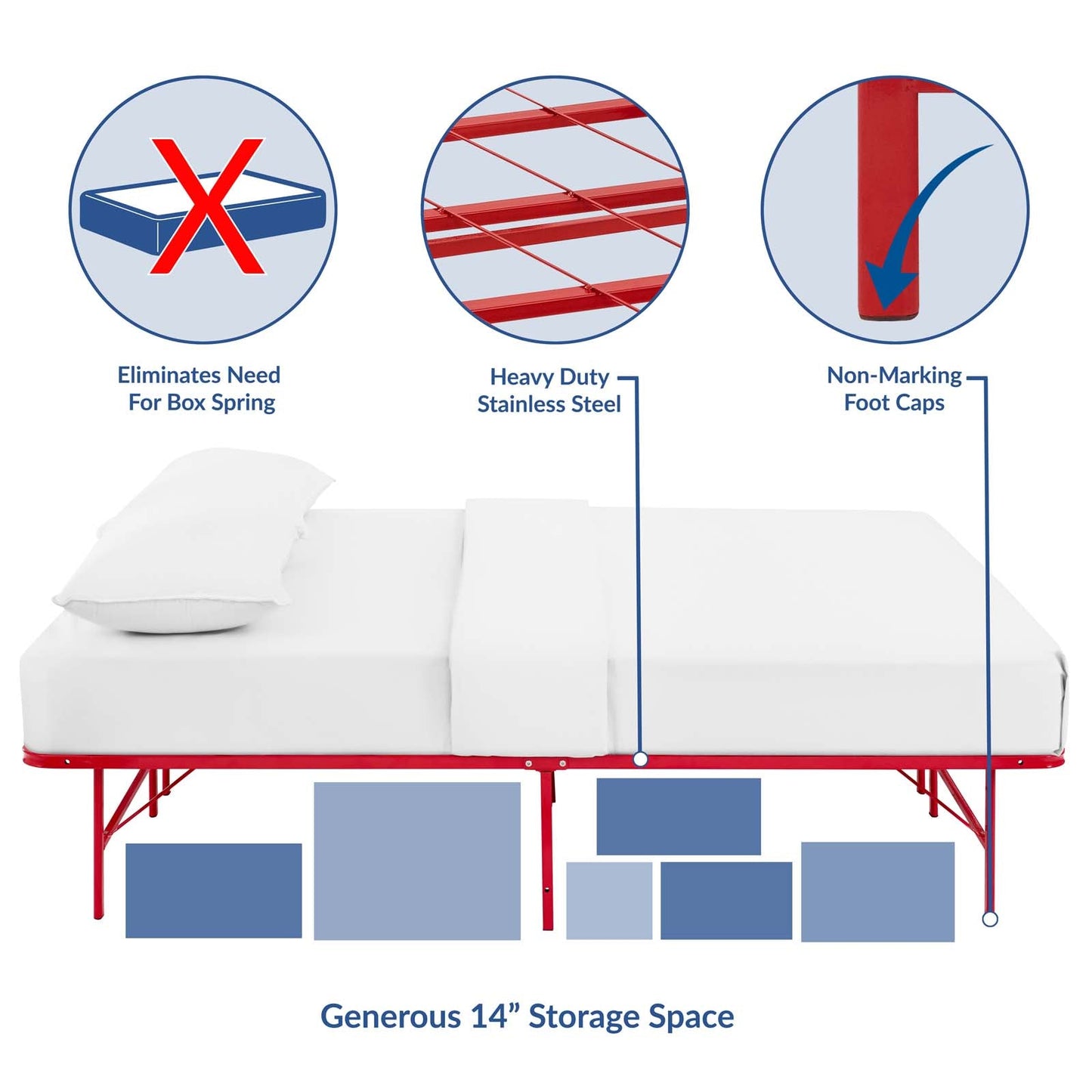 Modway Horizon Queen Stainless Steel Bed Frame - MOD-5429