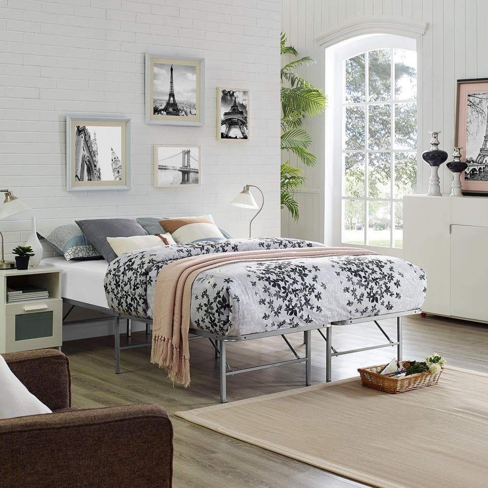 Modway Horizon Queen Stainless Steel Bed Frame | Beds | 