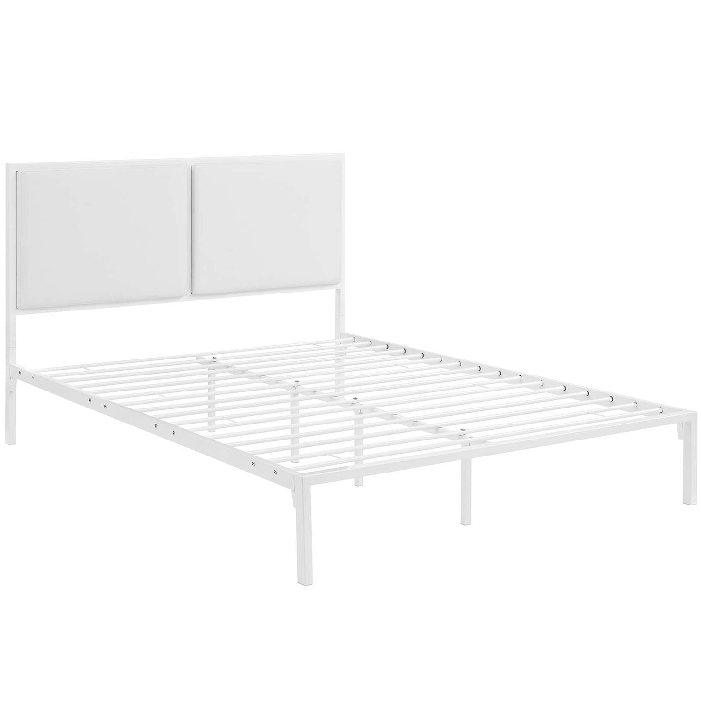 Modway Della King Vinyl Bed - White White | Beds | 