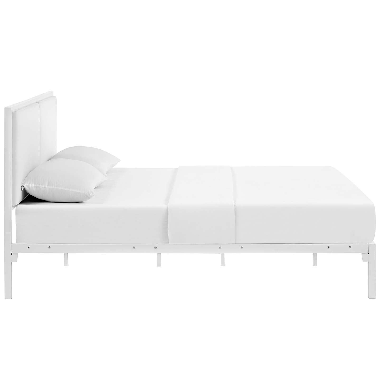 Modway Della King Vinyl Bed - White White | Beds | 