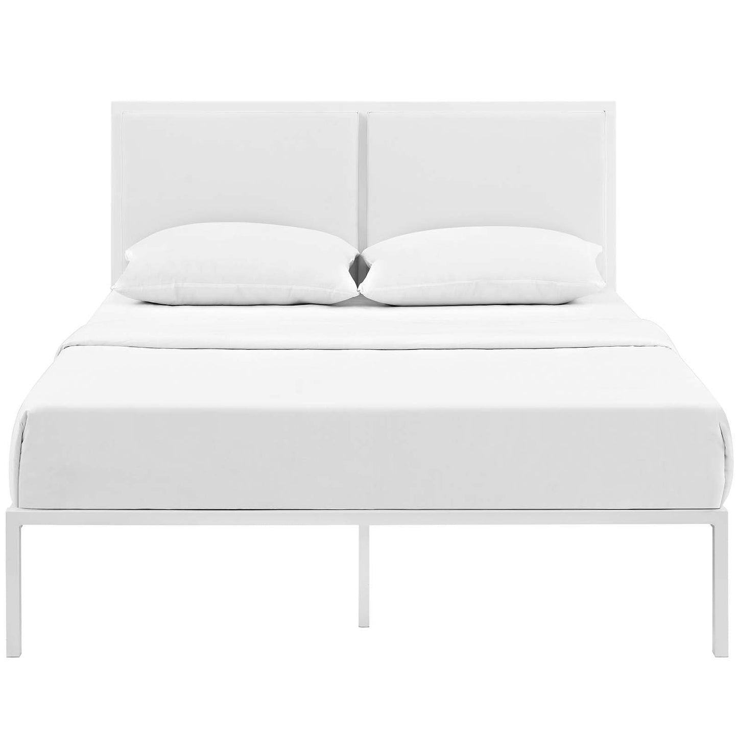 Modway Della King Vinyl Bed - White White | Beds | 