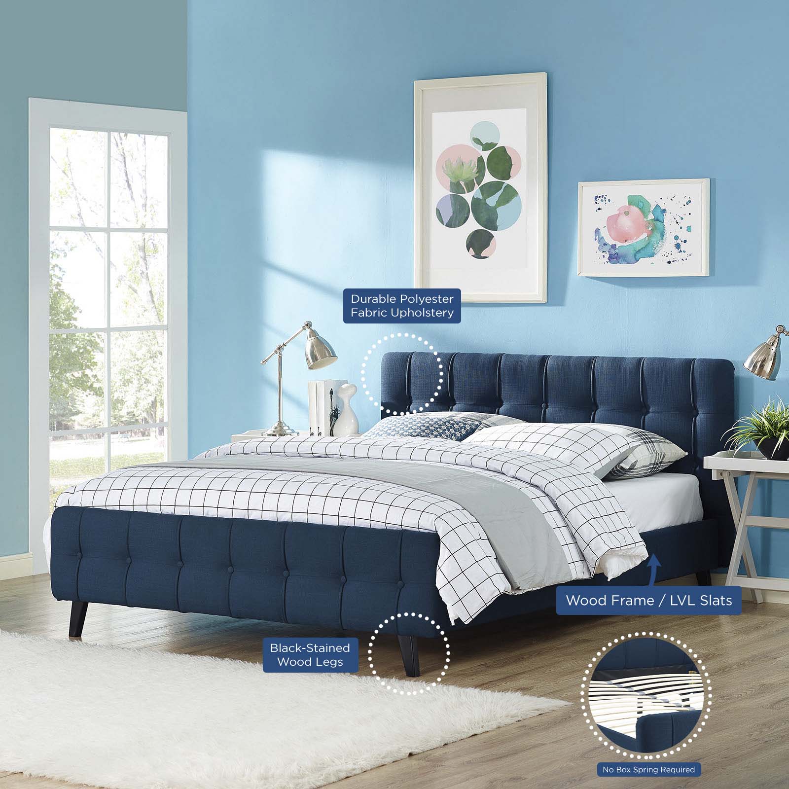 Ophelia Queen Fabric Bed By Modway - MOD-5465 | Beds | Modishstore - 6