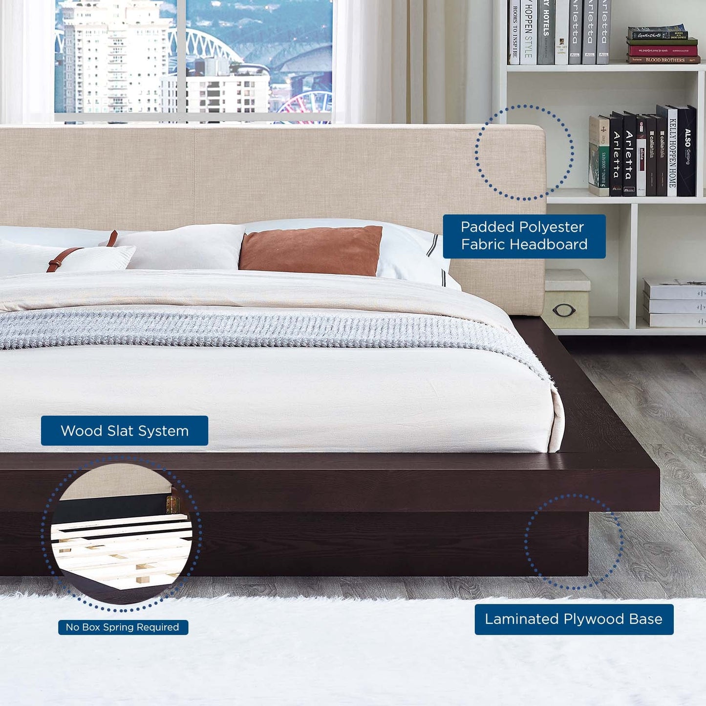 Modway Freja Queen Fabric Platform Bed | Beds | 