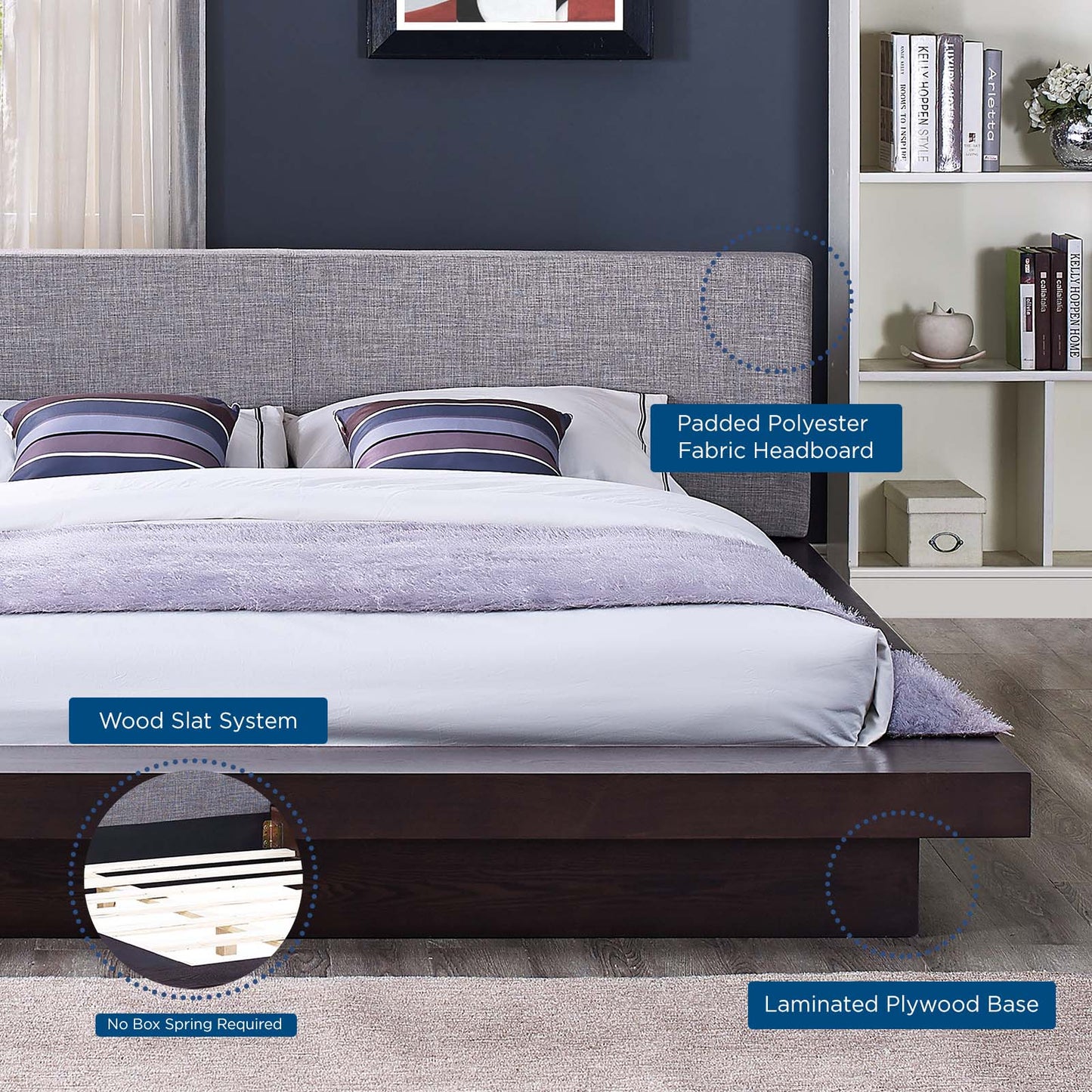 Modway Freja Queen Fabric Platform Bed | Beds | 
