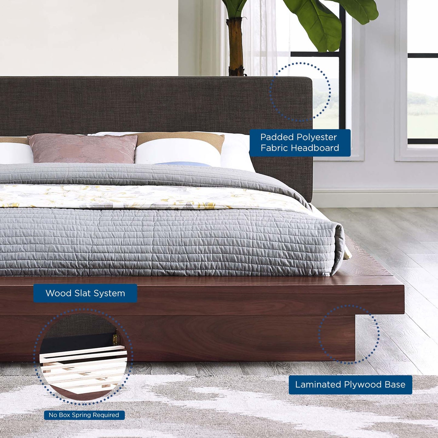 Modway Freja Queen Fabric Platform Bed | Beds | 
