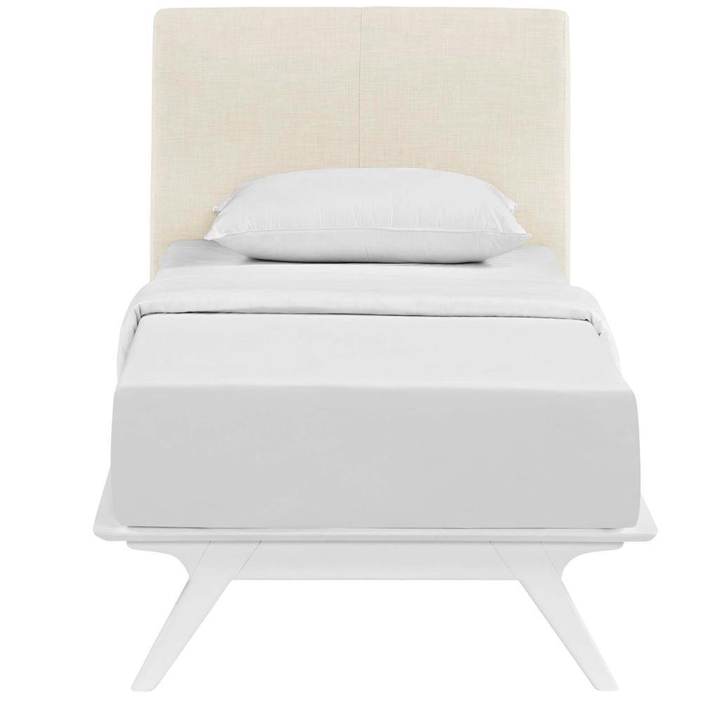Modway Tracy Twin Bed - White Beige