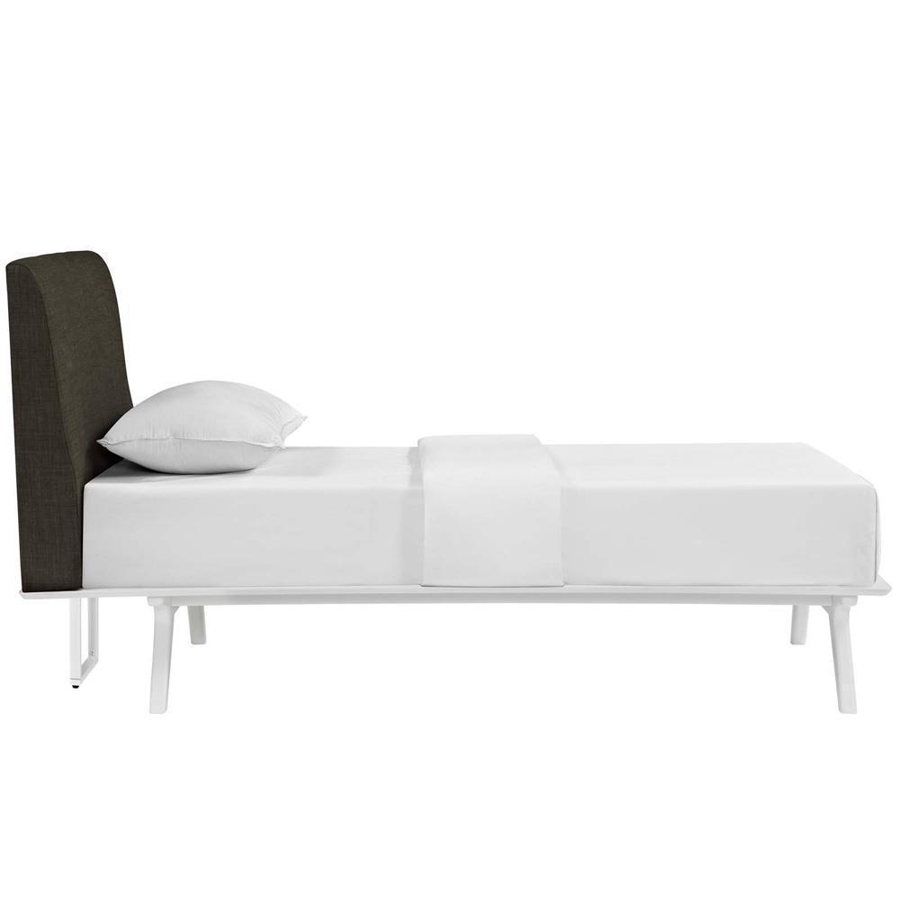 Modway Tracy Twin Bed - White Brown