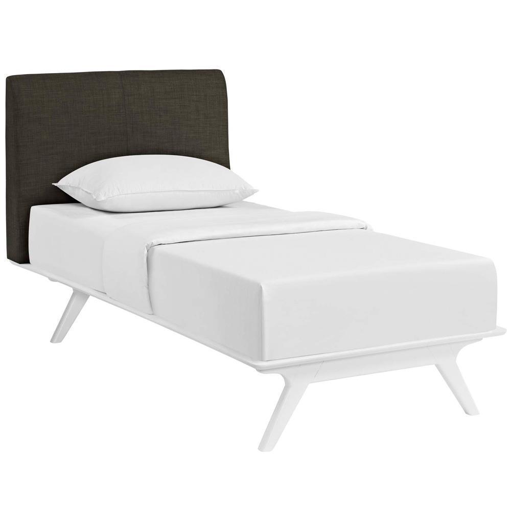 Modway Tracy Twin Bed - White Brown