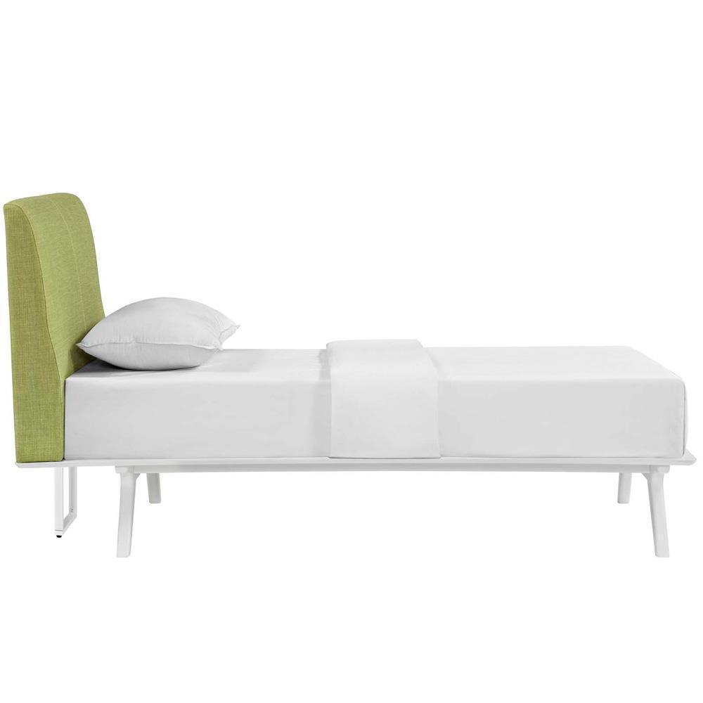 Modway Tracy Twin Bed - White Green