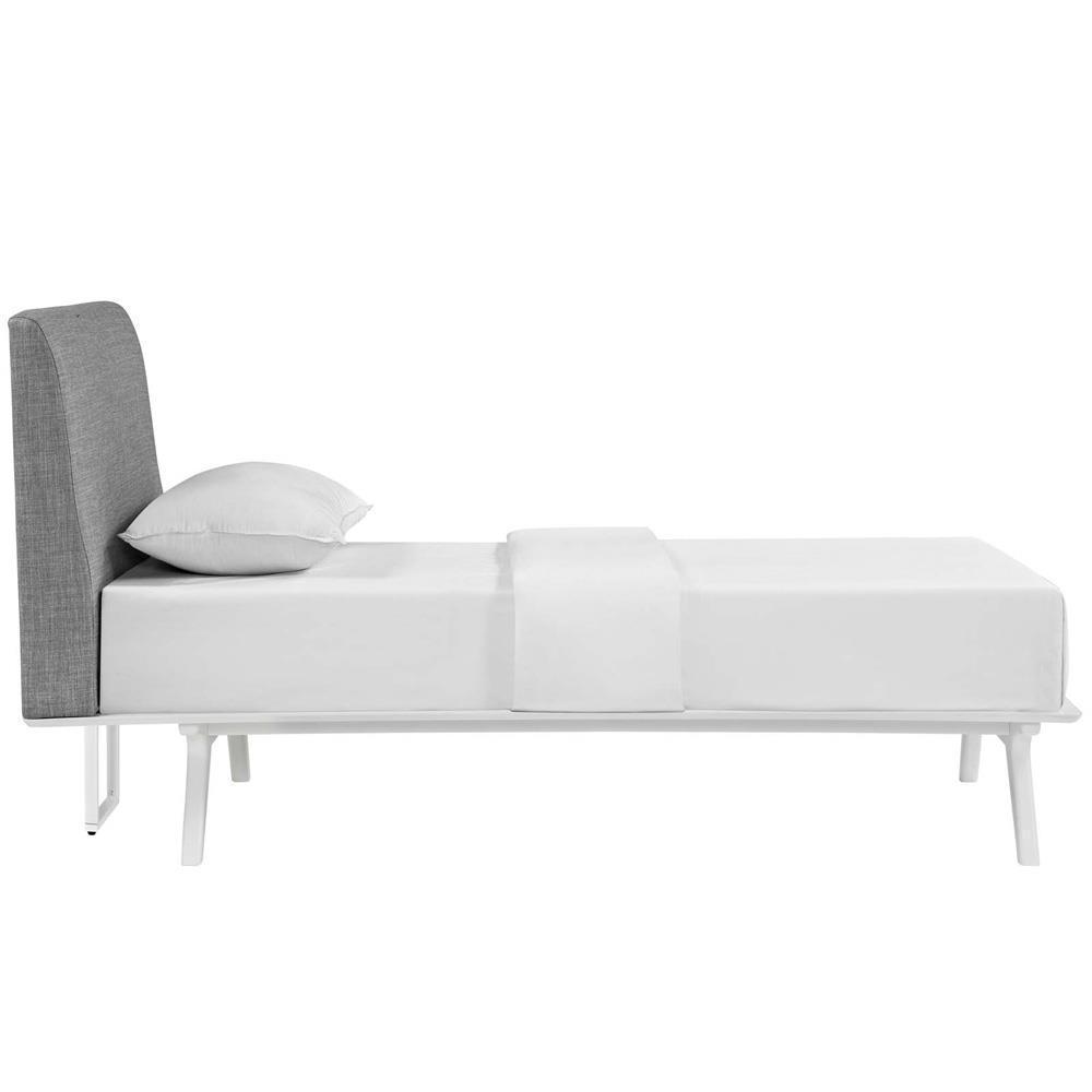 Modway Tracy Twin Bed - White Gray
