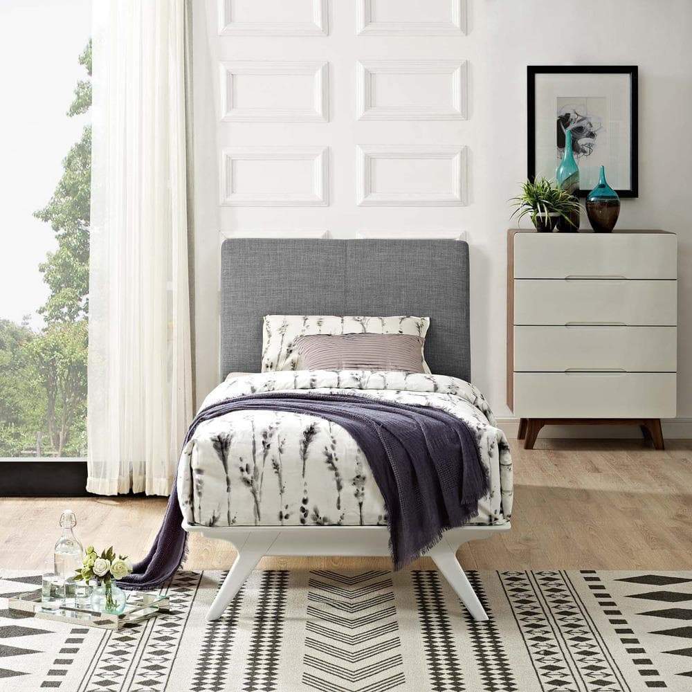 Modway Tracy Twin Bed - White Gray