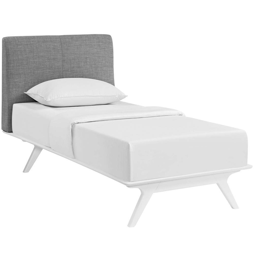 Modway Tracy Twin Bed - White Gray