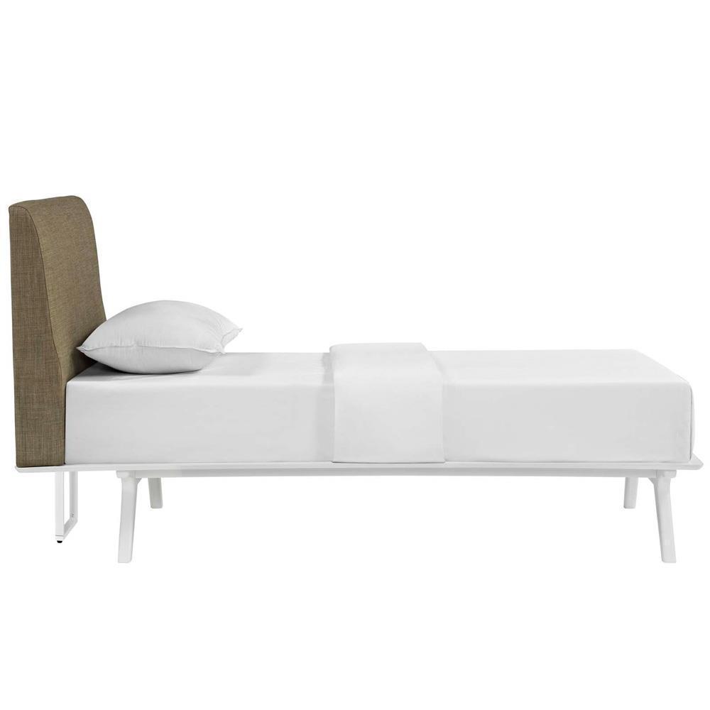 Modway Tracy Twin Bed - White Latte