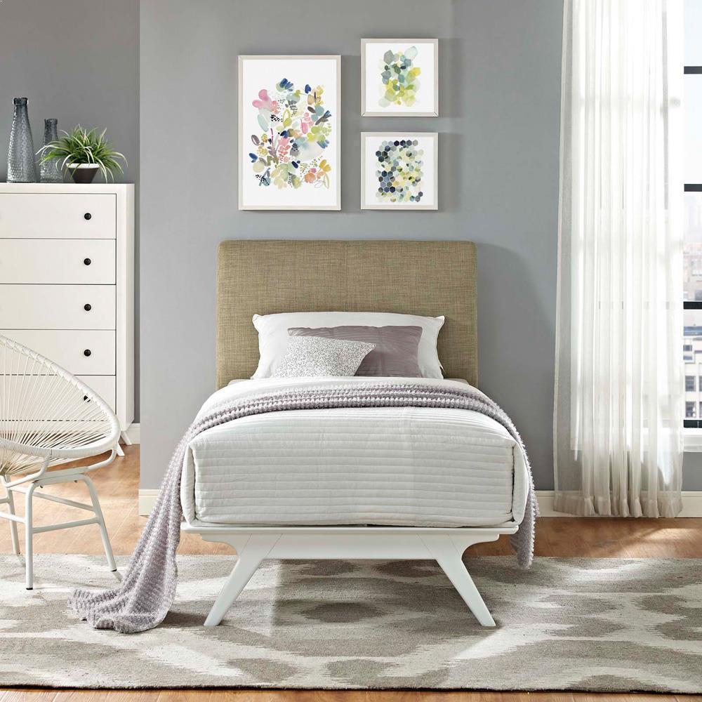 Modway Tracy Twin Bed - White Latte
