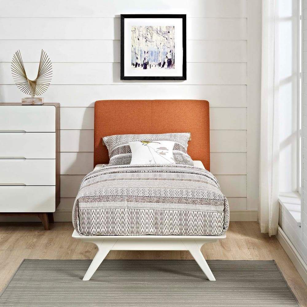 Modway Tracy Twin Bed - White Orange