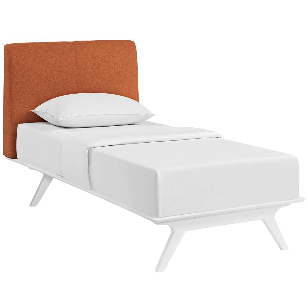 Modway Tracy Twin Bed - White Orange