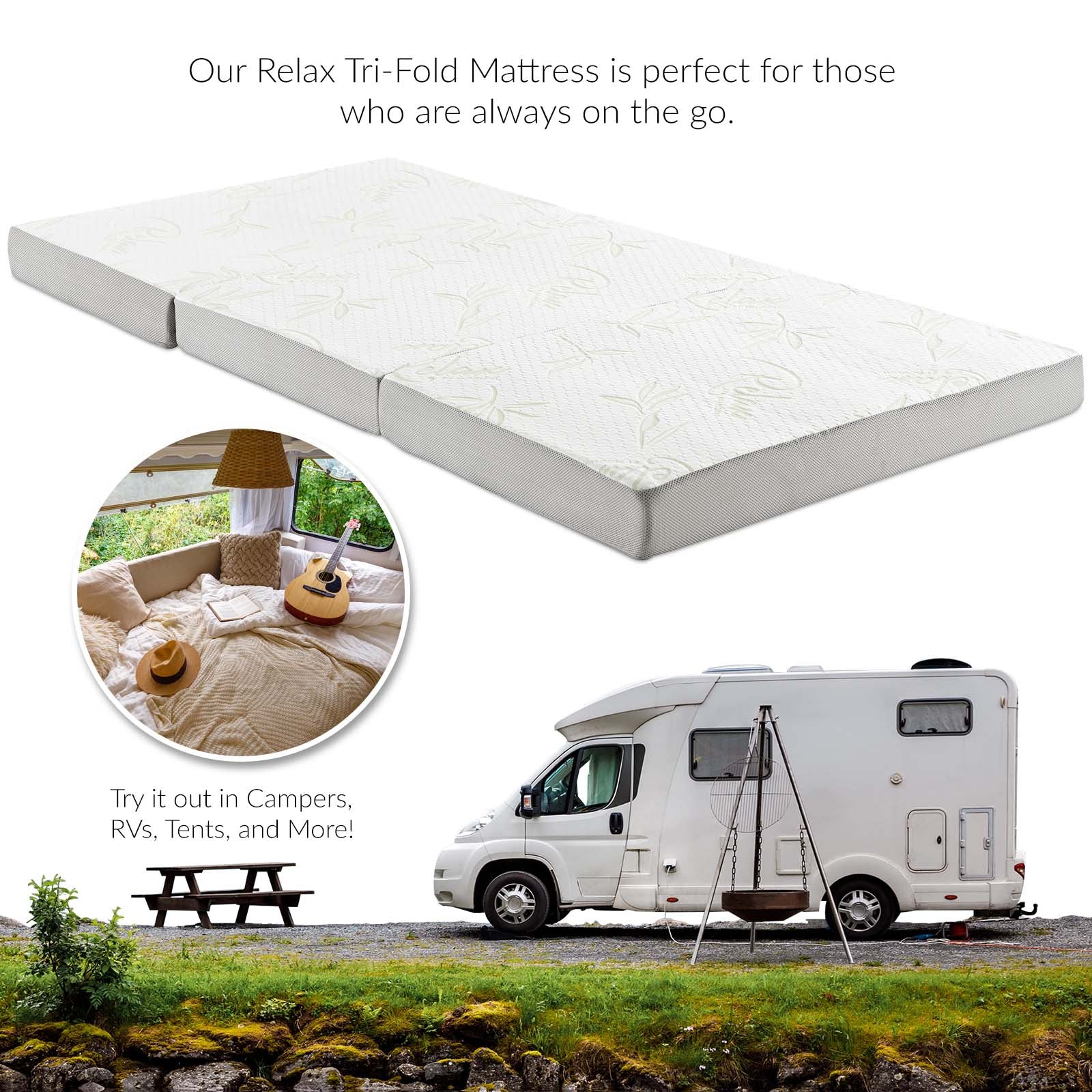 Modway Relax Tri-Fold Mattress - MOD-5781-WHI | Mattresses | Modishstore-5