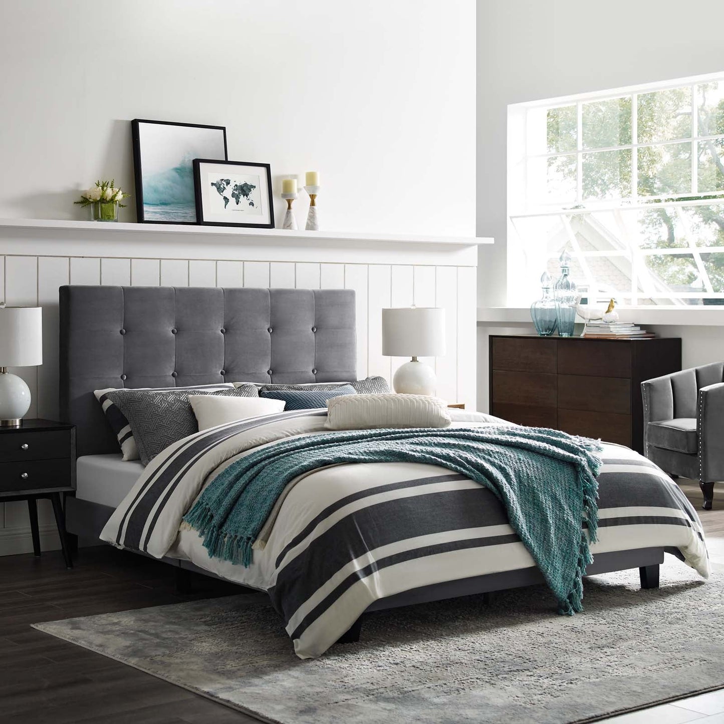 Modway Melanie Twin Tufted Button Upholstered Performance Velvet Platform Bed | Beds | Modishstore-6