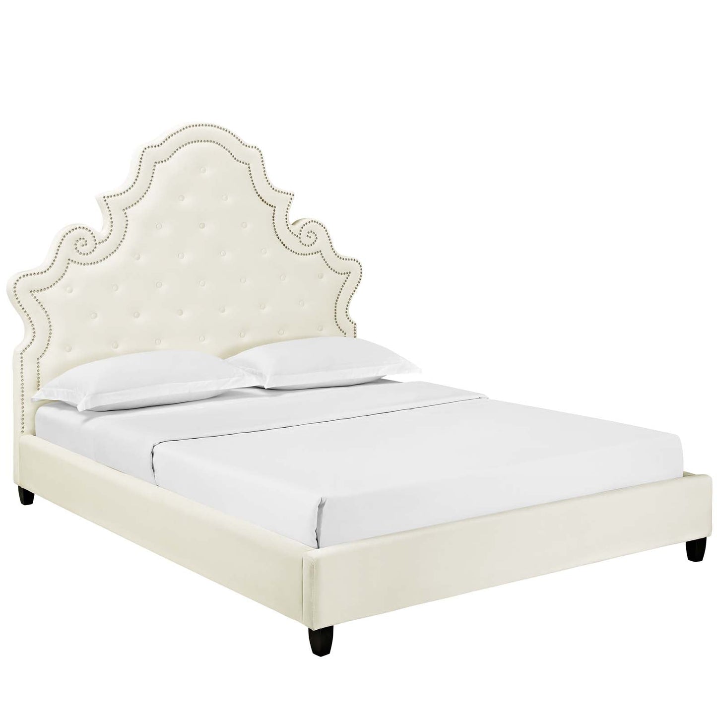 Modway Valentina Queen Tufted Nailhead Performance Velvet Platform Bed - MOD-5808