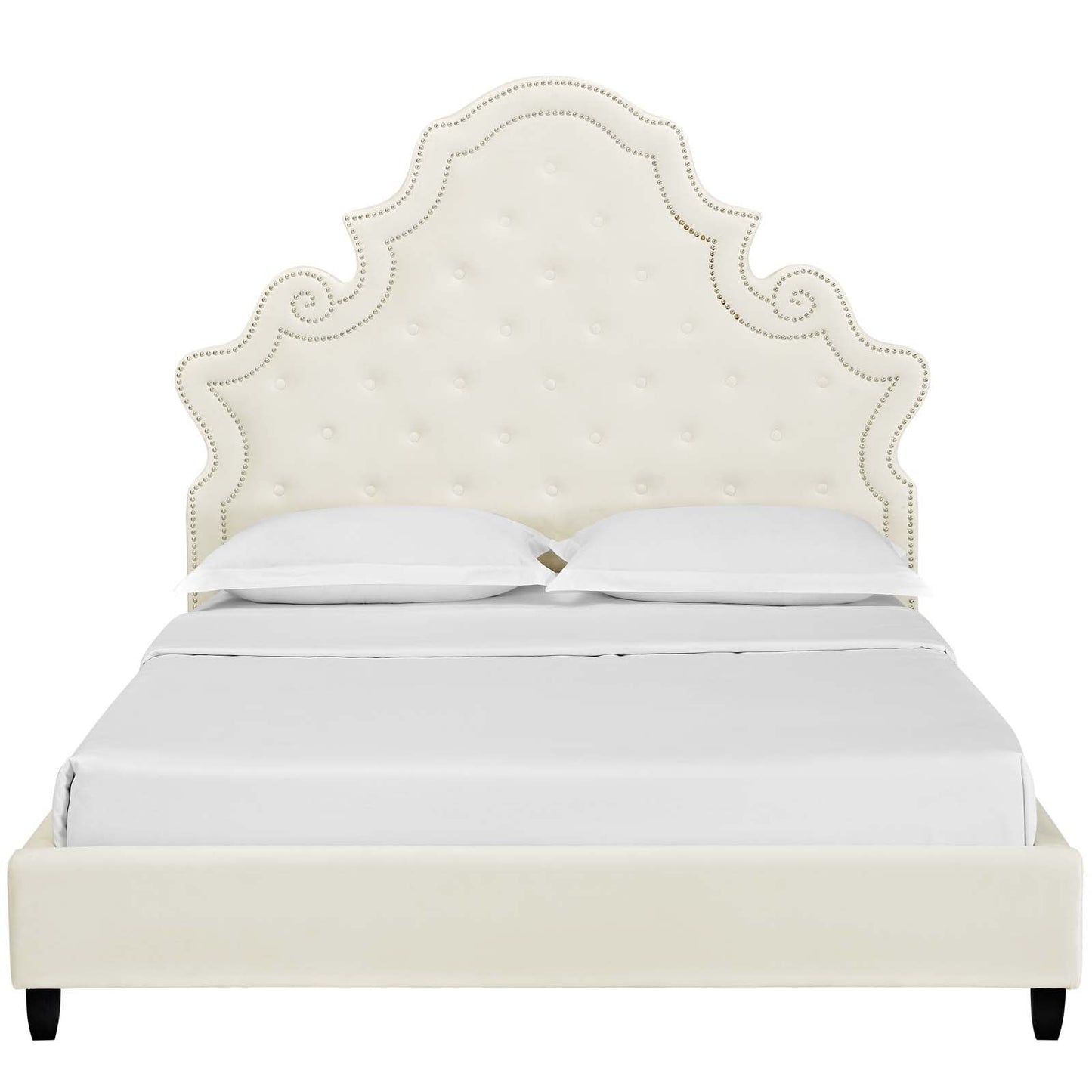 Modway Valentina Queen Tufted Nailhead Performance Velvet Platform Bed - MOD-5808