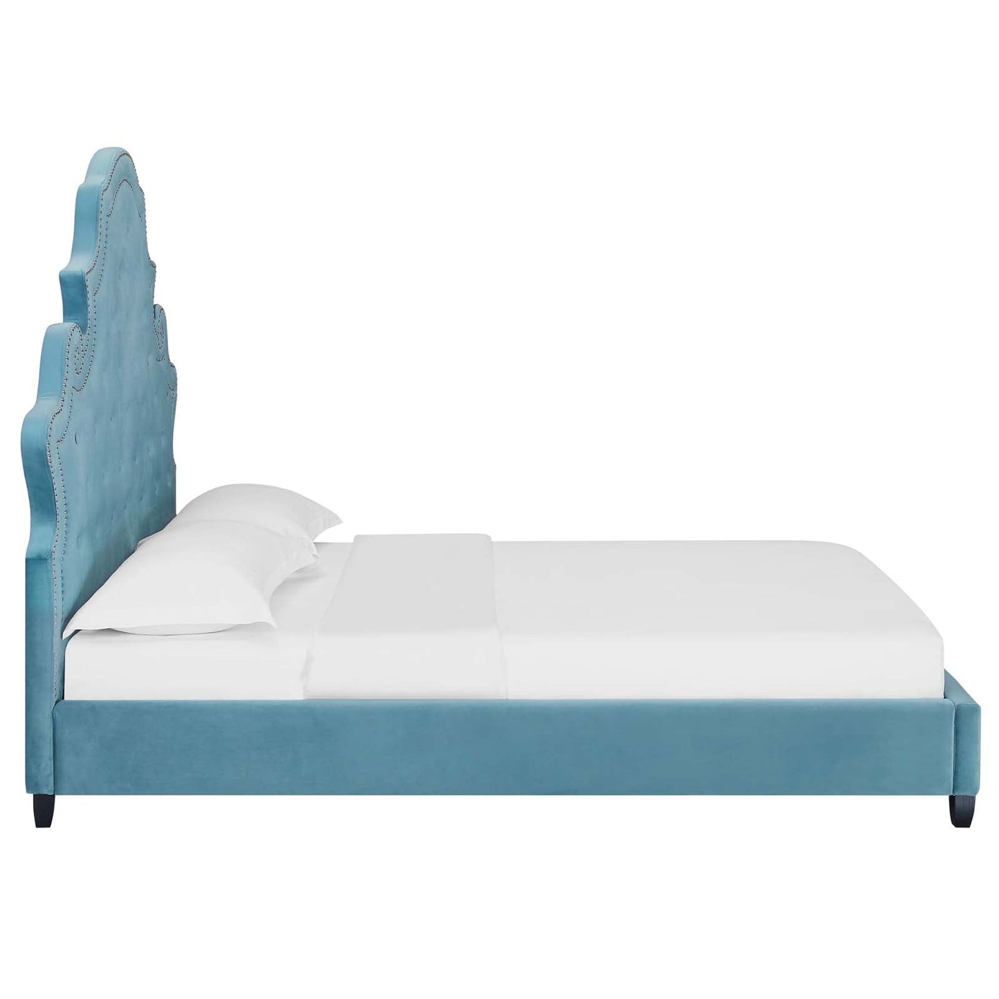 Modway Valentina Queen Tufted Nailhead Performance Velvet Platform Bed | Beds | Modishstore-14