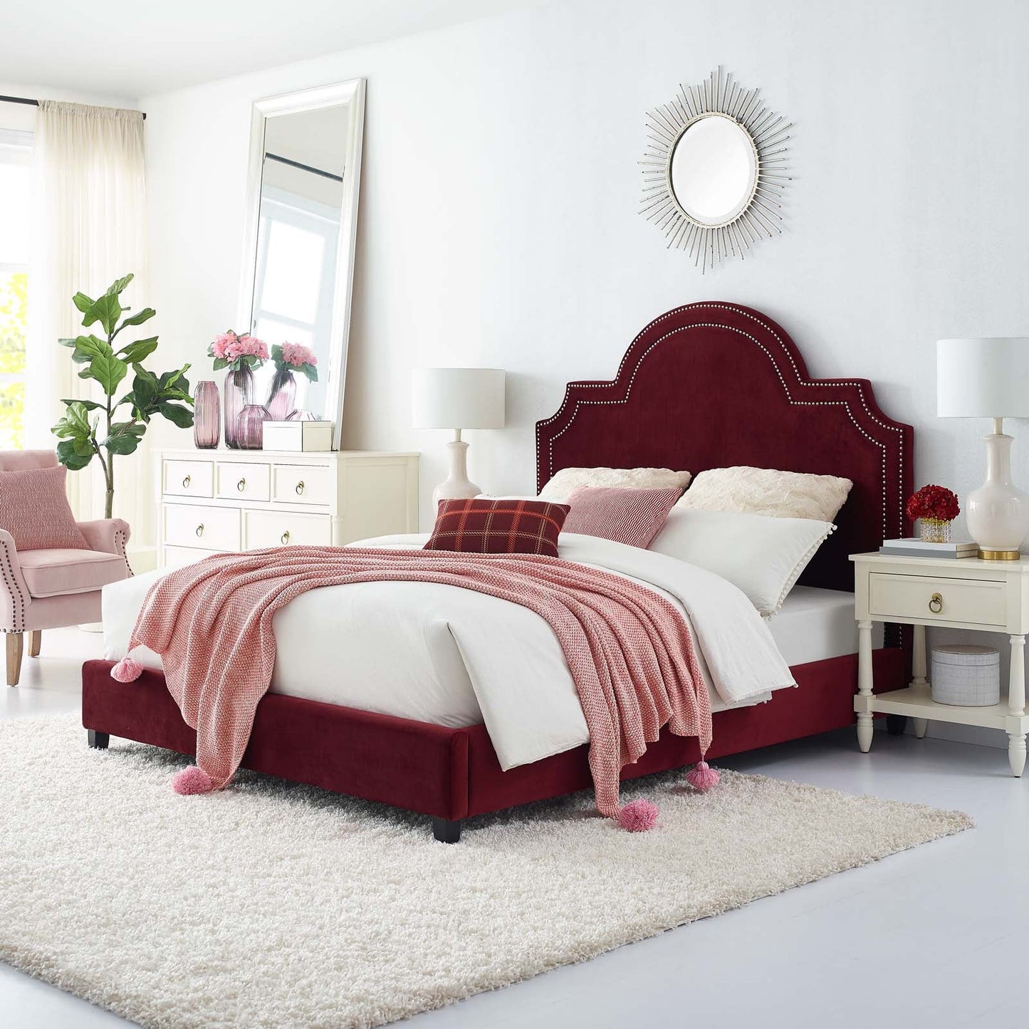 Modway Primrose Queen Performance Velvet Platform Bed | Beds | Modishstore-18