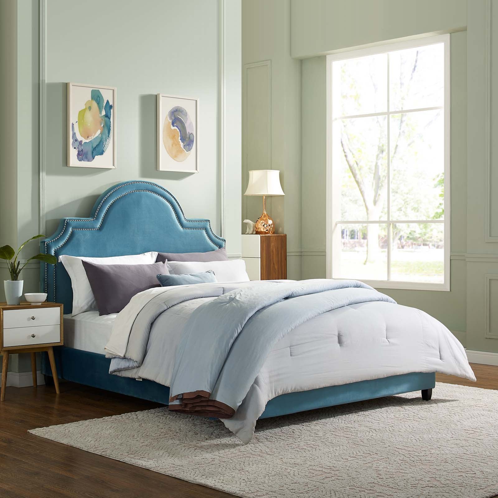 Modway Primrose Queen Performance Velvet Platform Bed | Beds | Modishstore-6